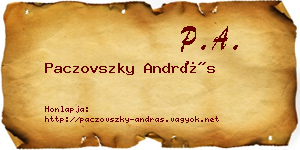 Paczovszky András névjegykártya